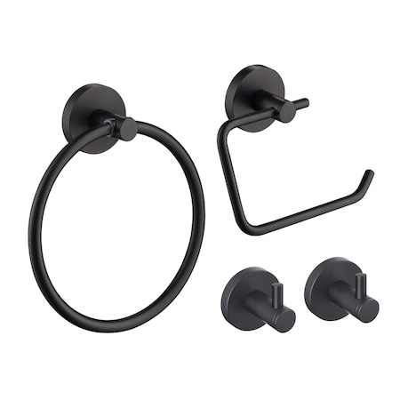 Kibi Circular 4-Piece Bathroom Hardware Set C-KBA14-4MB-2